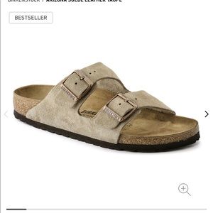 Birkenstock “Arizona” Suede Leather Taupe Sandals